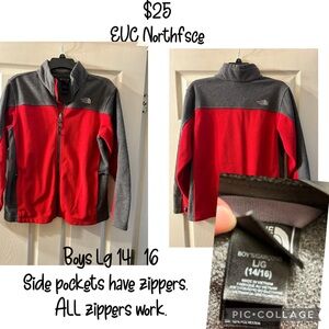 The North Face Boys' Red and Gray Performance Jacket